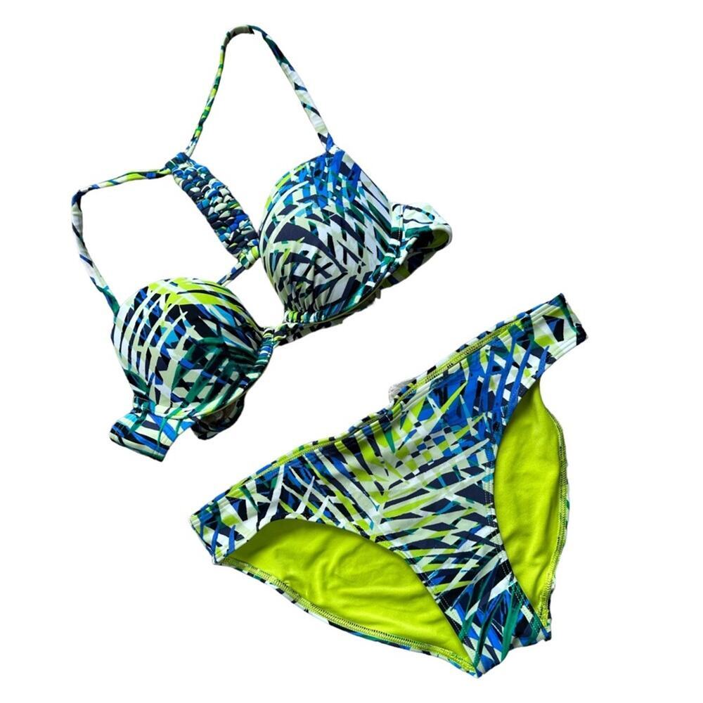 Aerie Tie Back underwire Bikini Set Top 32B Bottom Size S Excellent Condition